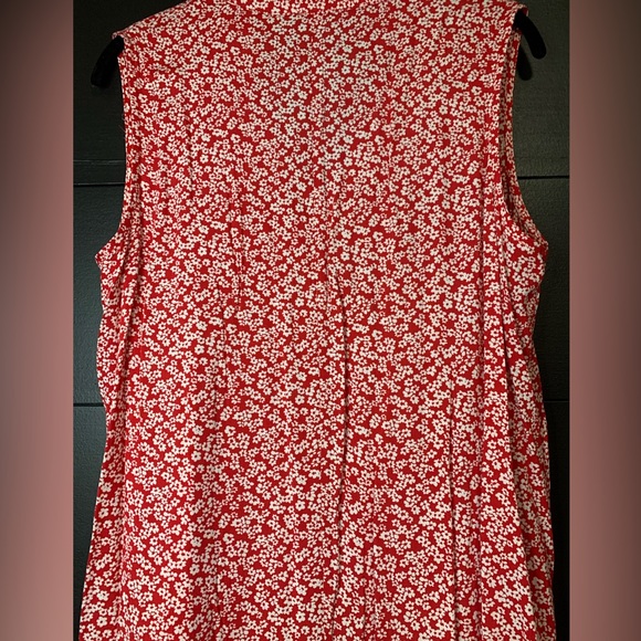 Red & White Sleeveless Floral Mini Dress V-Neck Women’s Sz M EUC - Picture 7 of 7